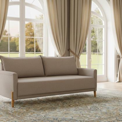 Imagem de Sofá para Sala de Estar 2 Lugares Pés de Madeira Eudora