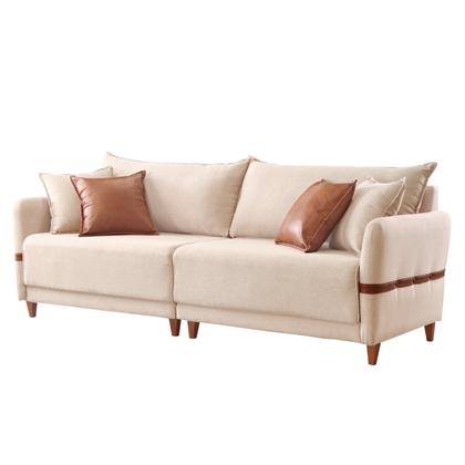 Imagem de Sofá para Sala de Estar 4 Lugares 225cm Linho Living Canela