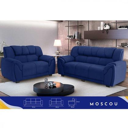 Sofa Parana Moscou 3 E 2 Lugares Azul - PARANÁ Imagem de Sofa Parana Moscou 3 E 2 Lugares Azul