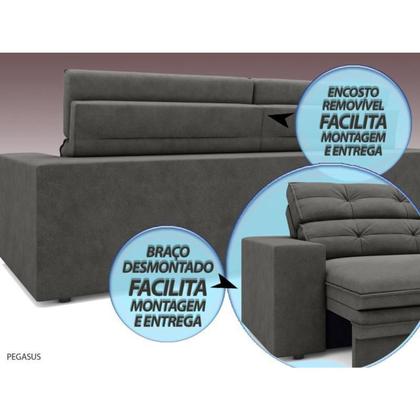 Imagem de Sofá Pegasus 2,50m Retrátil e Reclinável