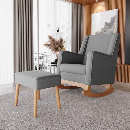 Imagem de Sofá Poltrona de Amamentação Aquila Balanço C/ Puff - Anjo de Casa