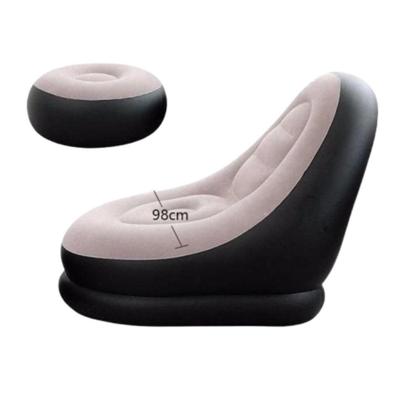 Imagem de Sofa Poltrona Inflavel Kit 2 Em 1 Com Puff Ultra Lounge Cama Colchao Portatil Quarto Sala