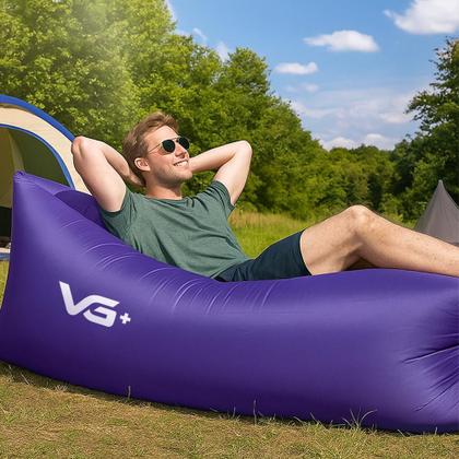 Imagem de Sofá Puff Air Bag Inflável para Camping VG+ Roxo