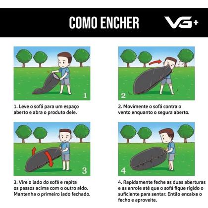 Imagem de Sofá Puff Air Bag Inflável para Camping VG+ Roxo