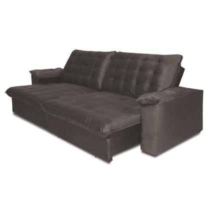 Imagem de Sofá Pullman Retrátil 250cm Platinum Marrom Tabaco