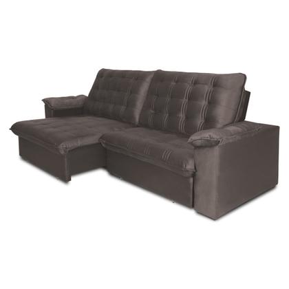 Imagem de Sofá Pullman Retrátil 250cm Platinum Marrom Tabaco