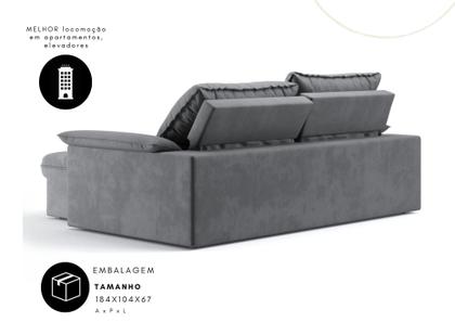 Imagem de Sofá Ravena 3 Lugares 1,80m L Retrátil e Reclinável em Suede Cialar