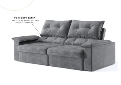 Imagem de Sofá Ravena 3 Lugares 1,80m L Retrátil e Reclinável em Suede Cialar