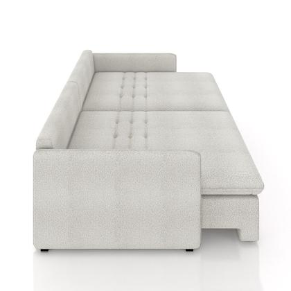 Imagem de Sofá Reclinável e Retrátil Gandalf Bipartido 174cm Caixa Zero com Almofadas Bouclê Cinza G33 - Gran Belo