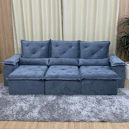 Sofá Reclinável Retrátil Elegante P/ Sala Confortavel 2,70m - Alpoim Imagem de Sofá Reclinável Retrátil Elegante P/ Sala Confortavel 2,70m