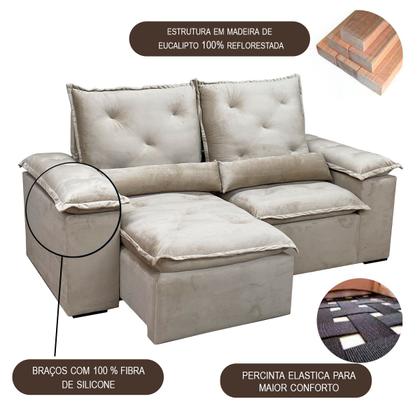 Imagem de Sofa Reclinavel Retratil Fofinho P/ Assistir Series 2,30m