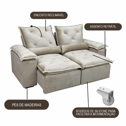 Imagem de Sofa Reclinavel Retratil Fofinho P/ Assistir Series 2,30m