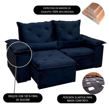 Imagem de Sofa Reclinavel Retratil Fofinho P/ Assistir Series 2,30m