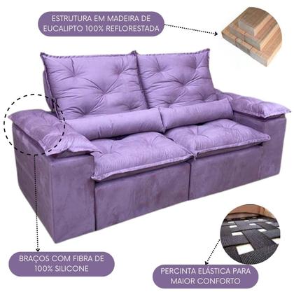 Imagem de Sofa Reclinavel Retratil Fofinho P/ Assistir Series 2,30m