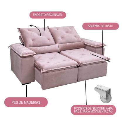 Imagem de Sofa Reclinavel Retratil Fofinho P/ Assistir Series 2,30m