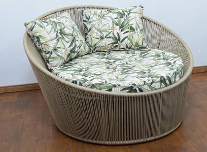 Imagem de Sofá redondo em corda náutica 130cm diametro em alumínio compacto