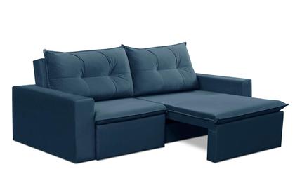 Sofá Retrátil 2 Lugares 1,80m Luna Suede Azul Adonai Estofados Imagem de Sofá Retrátil 2 Lugares 1,80m Luna Suede Azul Adonai Estofados