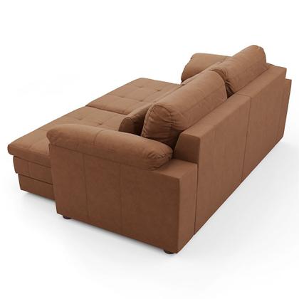 Imagem de Sofá Retrátil 2 Lugares Para Sala 215cm Dijon Couro Mel S07 - Mpozenato