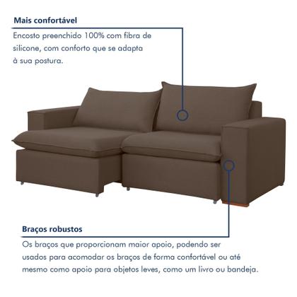 Imagem de Sofá Retrátil 220cm Barcelona Veludo