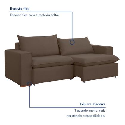 Imagem de Sofá Retrátil 220cm Barcelona Veludo