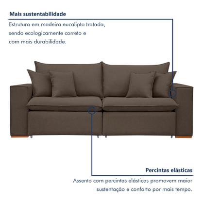 Imagem de Sofá Retrátil 220cm Barcelona Veludo