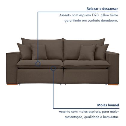 Imagem de Sofá Retrátil 220cm Barcelona Veludo