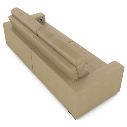 Imagem de Sofá Retrátil 3 Lugares 224cm 2 Módulos Nero com USB Couro Bege G52 - Gran Belo