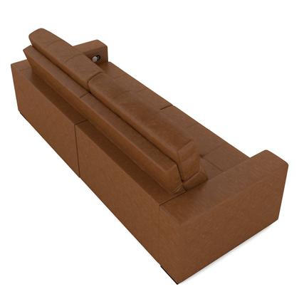 Imagem de Sofá Retrátil 3 Lugares 224cm 2 Módulos Nero com USB Couro Caramelo Manchado G52 - Gran Belo