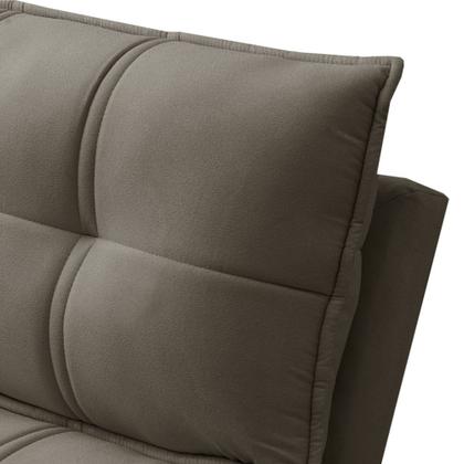 Imagem de Sofá Retrátil 3 Lugares com Porta Copo 210cm Malta F05 Veludo Marrom - Mpozenato