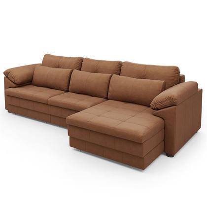 Imagem de Sofá Retrátil 3 Lugares Para Sala 257cm Dijon Couro Mel S07 - Mpozenato