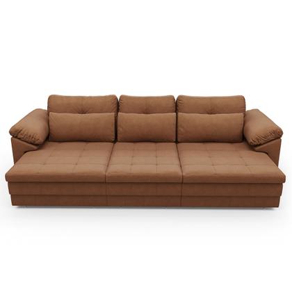 Imagem de Sofá Retrátil 3 Lugares Para Sala 257cm Dijon Couro Mel S07 - Mpozenato