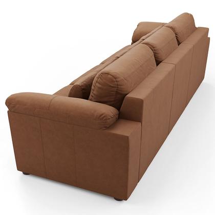 Imagem de Sofá Retrátil 3 Lugares Para Sala 257cm Dijon Couro Mel S07 - Mpozenato