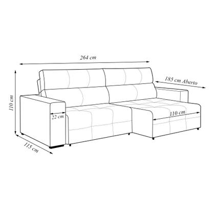 Imagem de Sofá Retrátil 4 Lugares 264cm 2 Módulos Nero com USB Couro Bege G52 - Gran Belo