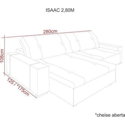 Imagem de Sofá Retrátil 4 Lugares 280cm Isaac Raízes