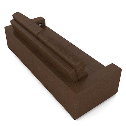 Imagem de Sofá Retrátil 4 Lugares 284cm 2 Módulos Nero com USB Couro Manchado G52 - Gran Belo