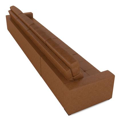 Imagem de Sofá Retrátil 6 Lugares 364cm 4 Módulos Nero Couro Caramelo Manchado G52 - Gran Belo