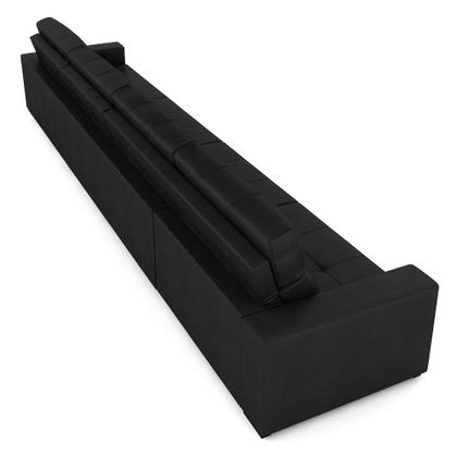 Imagem de Sofá Retrátil 8 Lugares 524cm 4 Módulos Nero Couro Preto G52 - Gran Belo