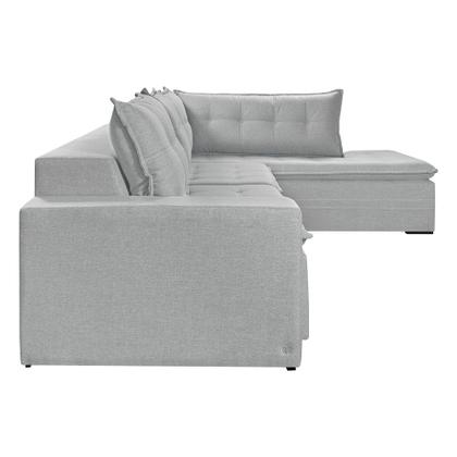 Imagem de Sofá Retratil Com Chaise Direita Titan 4 Lugares 2,56M Tecido Linho