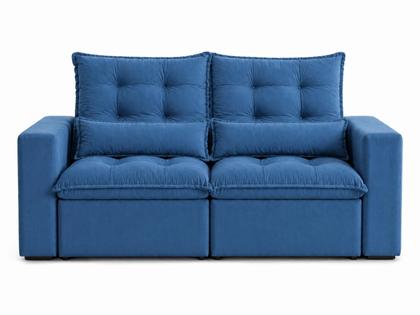 Imagem de Sofá Retrátil e Reclinavel 1,5m Suede Azul