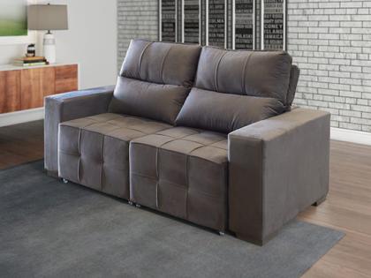 Imagem de Sofá Retrátil e Reclinável 190 cm Vegas Veludo Castor Chamby Móveis