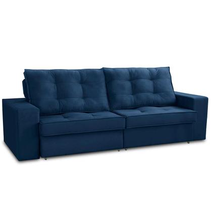 Imagem de Sofá Retrátil e Reclinável 2 lugares 1,50m com Molas Madrid Suede Azul Mirra Decor