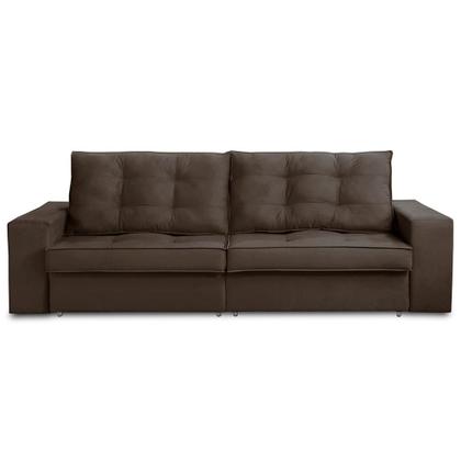 Imagem de Sofá Retrátil e Reclinável 2 lugares 1,70m com Molas Giovana Suede Marrom Madelina Decor