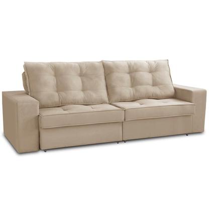 Imagem de Sofá Retrátil e Reclinável 2 lugares 2,10m com Molas Giovana Suede Bege Madelina Decor