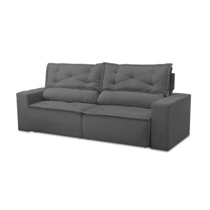 Imagem de Sofá Retrátil e Reclinável 2 lugares com Molas 1,50m Livia Suede Cinza Adonai Estofados