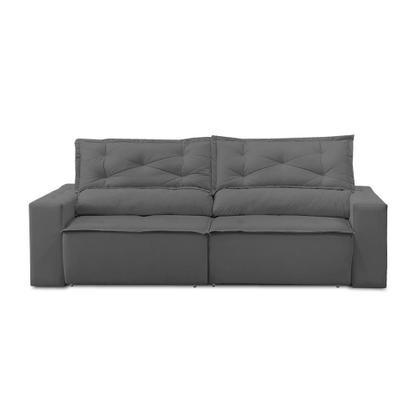 Sofá Retrátil e Reclinável 2 lugares com Molas 1,50m Livia Suede Cinza Adonai Estofados Imagem de Sofá Retrátil e Reclinável 2 lugares com Molas 1,50m Livia Suede Cinza Adonai Estofados