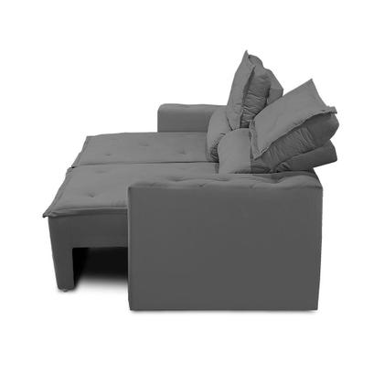 Imagem de Sofá Retrátil e Reclinável 2 lugares com Molas 1,50m Livia Suede Cinza Adonai Estofados