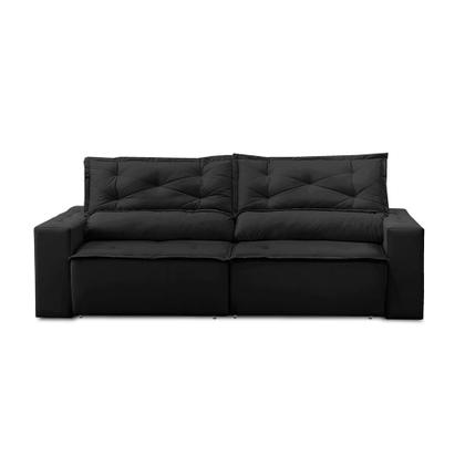Sofá Retrátil e Reclinável 2 lugares com Molas 1,50m Livia Suede Preto Adonai Estofados Imagem de Sofá Retrátil e Reclinável 2 lugares com Molas 1,50m Livia Suede Preto Adonai Estofados