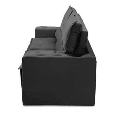 Sofá Retrátil e Reclinável 2 lugares com Molas 1,50m Livia Suede Preto Adonai Estofados Imagem de Sofá Retrátil e Reclinável 2 lugares com Molas 1,50m Livia Suede Preto Adonai Estofados