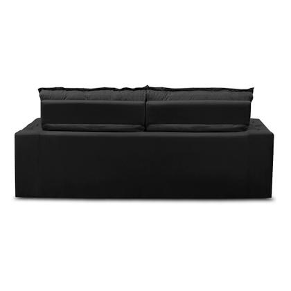 Sofá Retrátil e Reclinável 2 lugares com Molas 1,50m Livia Suede Preto Adonai Estofados Imagem de Sofá Retrátil e Reclinável 2 lugares com Molas 1,50m Livia Suede Preto Adonai Estofados