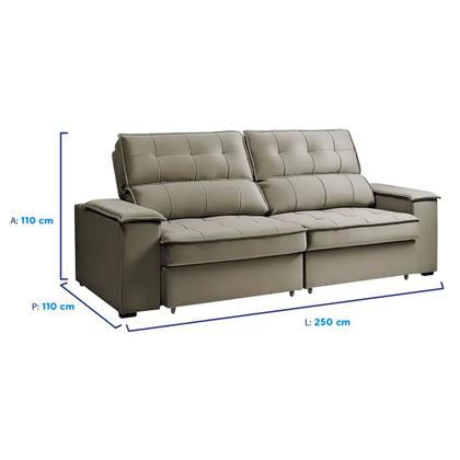 Imagem de Sofá Retrátil e Reclinável 2 Lugares Veludo Takei Amélia